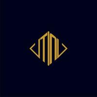 TN initial monogram square logo design ideas vector