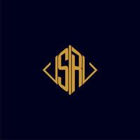 SR initial monogram square logo design ideas vector