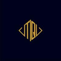 TQ initial monogram square logo design ideas vector
