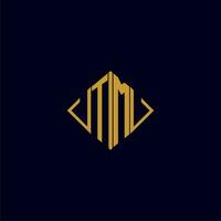 TM initial monogram square logo design ideas vector