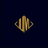 UV initial monogram square logo design ideas vector