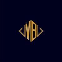 VB initial monogram square logo design ideas vector
