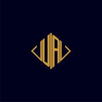 UA initial monogram square logo design ideas vector