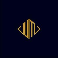 UT initial monogram square logo design ideas vector