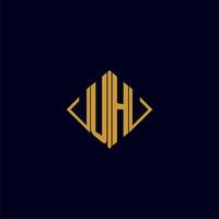 UH initial monogram square logo design ideas vector