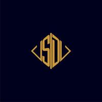 SD initial monogram square logo design ideas vector