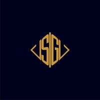 SG initial monogram square logo design ideas vector
