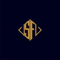 SF initial monogram square logo design ideas vector