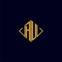 RU initial monogram square logo design ideas vector