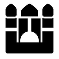 mezquita de Ramadán mes contorno icono conjunto vector