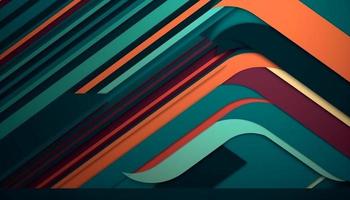 Simple minimalist retro color trendy background abstract colorful wallpaper and backdrop. Artistic digital art 3d rendering geometric line stripe bar element design material. photo