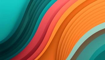 Simple minimalist retro color trendy background abstract colorful wallpaper and backdrop. Artistic digital art 3d rendering geometric line stripe bar element design material. Wave. photo
