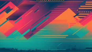 Simple minimalist retro color trendy background abstract colorful wallpaper and backdrop. Artistic digital art 3d rendering geometric line stripe bar element design material. Panoramic mountain. photo