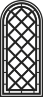 gotik fönster. årgång färgade glas kyrka ram. element av traditionell europeisk arkitektur png