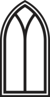 gotik fönster. årgång färgade glas kyrka ram. element av traditionell europeisk arkitektur png