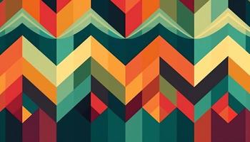 Simple minimalist retro color trendy background abstract colorful wallpaper and backdrop. Artistic digital art 3d rendering geometric line stripe bar element design material. Zigzag wave. photo