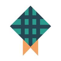 ketupat of ramadan month flat icon set vector