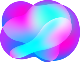 Liquid gradient shape. Fluid abstract color background. Holographic organic 3D design. Neon futuristic element. Blend bubble png