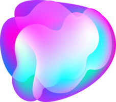 Liquid gradient shape. Fluid abstract color background. Holographic organic 3D design. Neon futuristic element. Blend bubble png