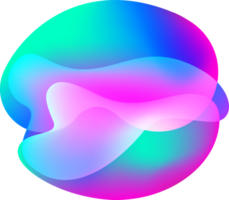 Liquid gradient shape. Fluid abstract color background. Holographic organic 3D design. Neon futuristic element. Blend bubble png