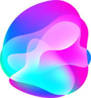 Liquid gradient shape. Fluid abstract color background. Holographic organic 3D design. Neon futuristic element. Blend bubble png