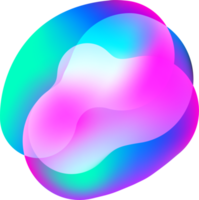 Liquid gradient shape. Fluid abstract color background. Holographic organic 3D design. Neon futuristic element. Blend bubble png