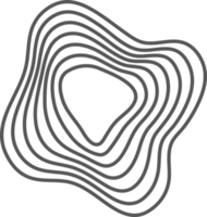 árbol anillos orgánico modelo. topografía línea círculo. naturaleza ondulado contorno forma. topográfico icono png