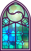 Gothic window. Vintage stained glass church frame. Element of traditional European architecture png