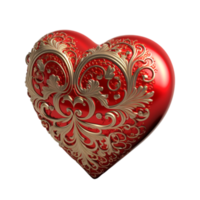 valentijnsdag dag 3d rood en gouden hart png