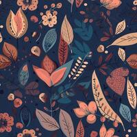 Floral abstract seamless patterns. . photo