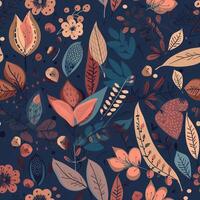 Floral abstract seamless patterns. . photo