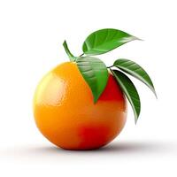 3D design of orange fruit over white background. . photo
