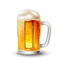 3D design of beer glass over white background. . photo