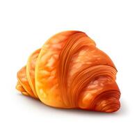 3D design of croissant over white background. . photo