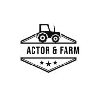 Vector tractor farm logo design illustration idea