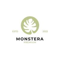 Vector monstera leaf logo design concept illustration idea