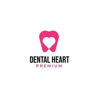 Vector love dental logo design concept illustration idea