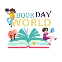 World book day, stack of books with glasses on mint background photo