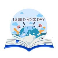 World book day, stack of books with glasses on mint background photo