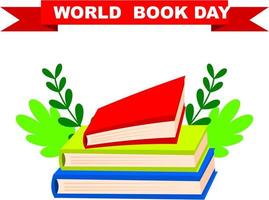 World book day, stack of books with glasses on mint background photo