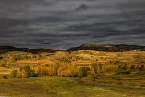 l calm autumn mountain landscape from aragon spain photo