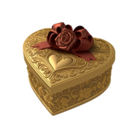 Valentine S Day 3d Realistic Golden Heart png