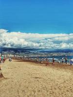 calm seaside landscape of san juan beach in alicante spain on a sunny day photo