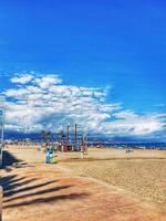 calm seaside landscape of san juan beach in alicante spain on a sunny day photo