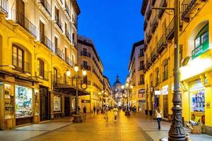 night landscape of Zaragoza in the old town during the pandemic photo