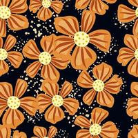 Abstract floral seamless pattern in simple style. Chamomile flower endless background. vector