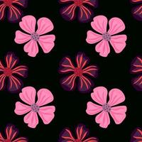 Chamomile flower endless background. Abstract floral seamless pattern in simple style. vector
