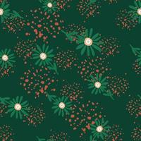 Decorative simple chamomile flower seamless pattern. Simple floral endless background. vector