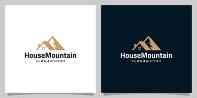 House logo design template with mountain logo graphic design vector illustration. Symbol, icon, creative.