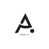 Letter A P or P A with creative unique shape modern logo vector